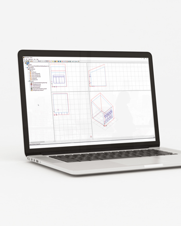 BSim Mockup på bærbar computer